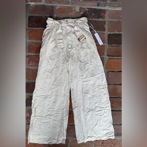 Women's Cream Wide Leg Pants
